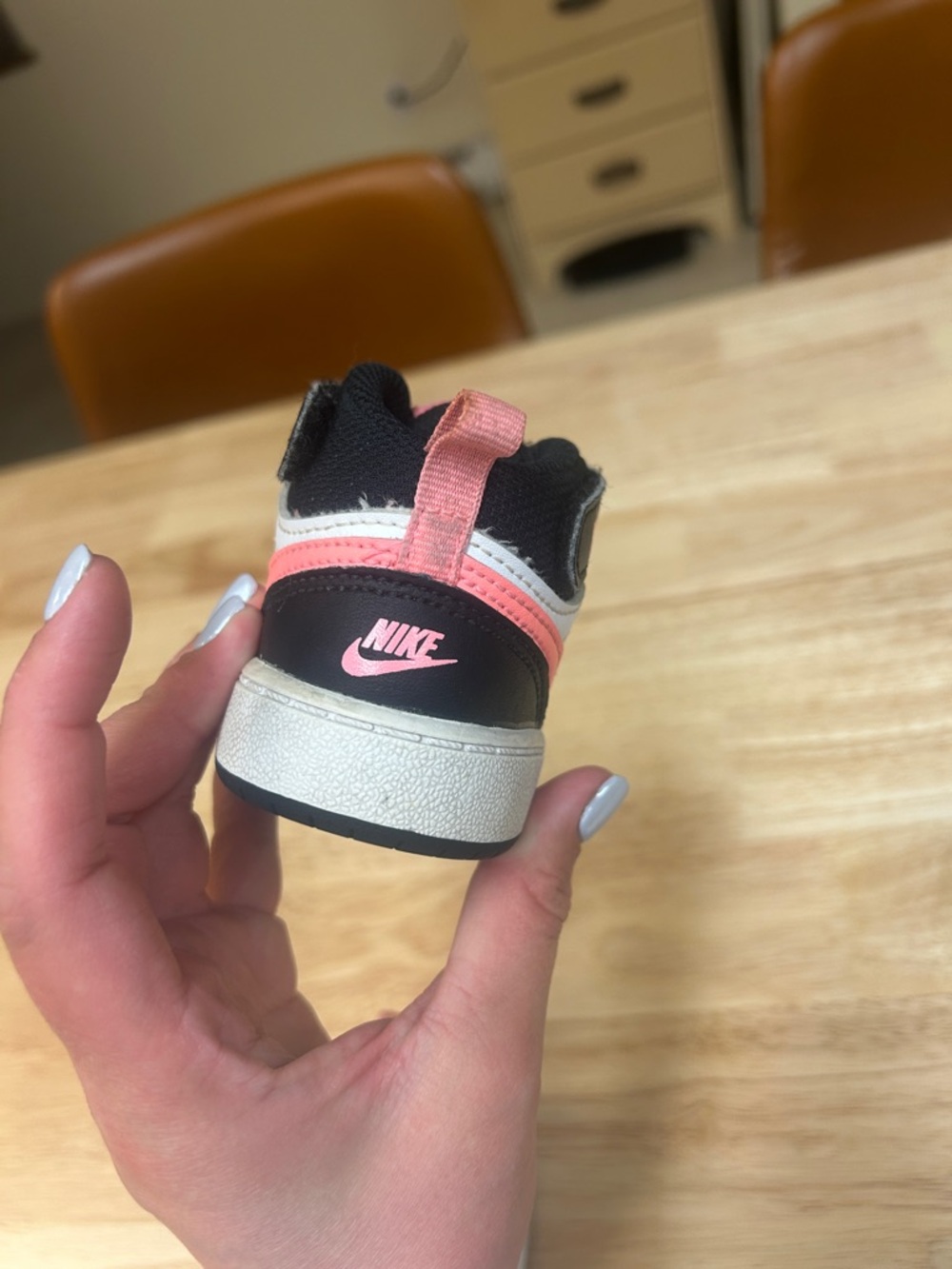 Nike Kids High-Top Sneakers - Black, White & Pink Accent - Picture 8 of 9